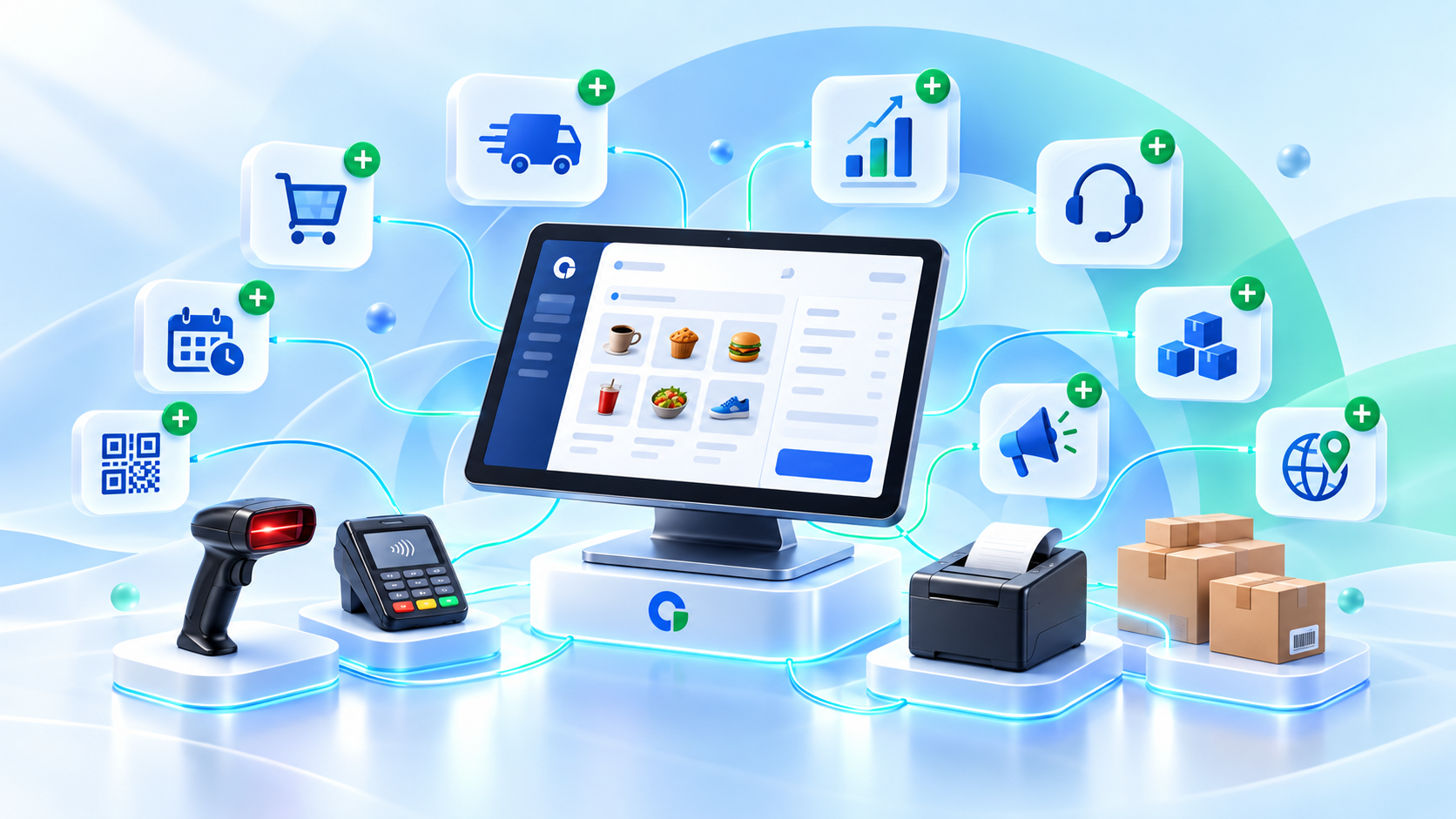 Okay Business add-ons ecosystem with connected services and POS tools